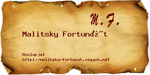 Malitsky Fortunát névjegykártya